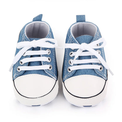 New Baby Shoes Boys Girls Classic Canvas Casual Sneakers Spring Newborn First Walker Toddler Soft Sole Non-Slip Walking Shoes