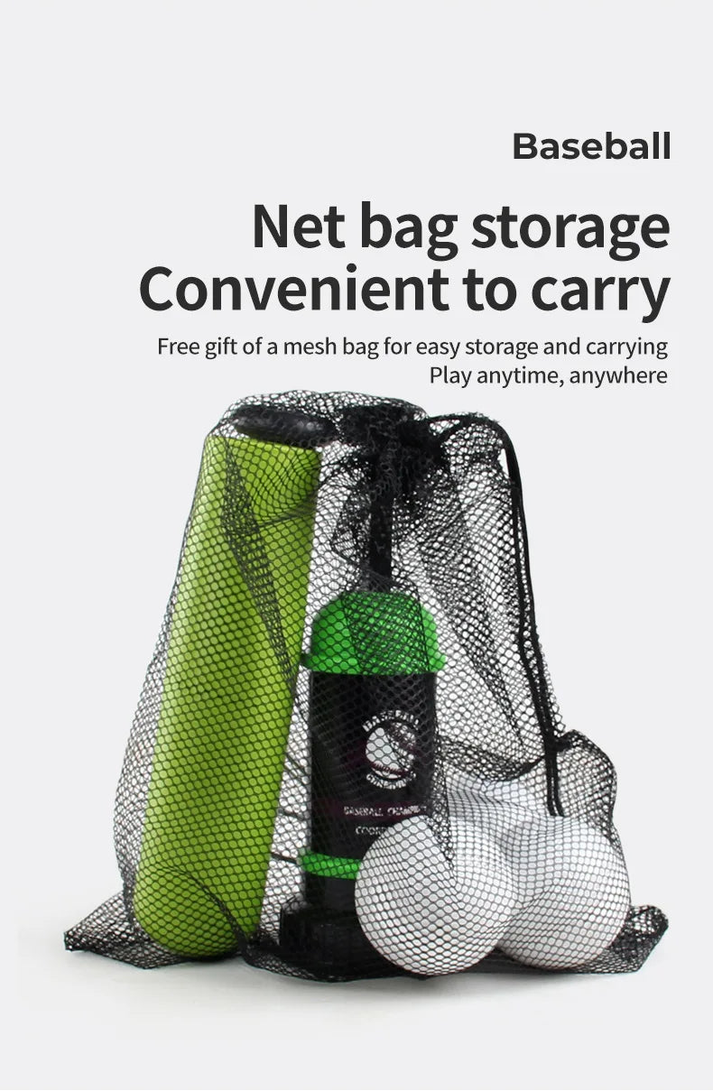 Boys Baseball Pitching Machine Toys Set with Carry Bag Ground Pegs Soft Baseball Outdoor Sports Games Training Toy Kids Gift