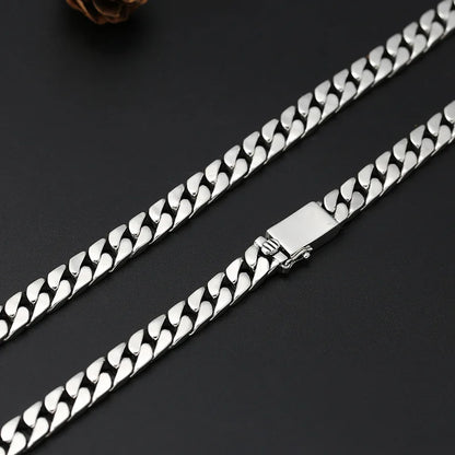 100% S925 Sterling Silver Bracelet 8MM Punk S925 Silver Jewelry Never Fade Carry Certificate Men Women Jewelry Gifts
