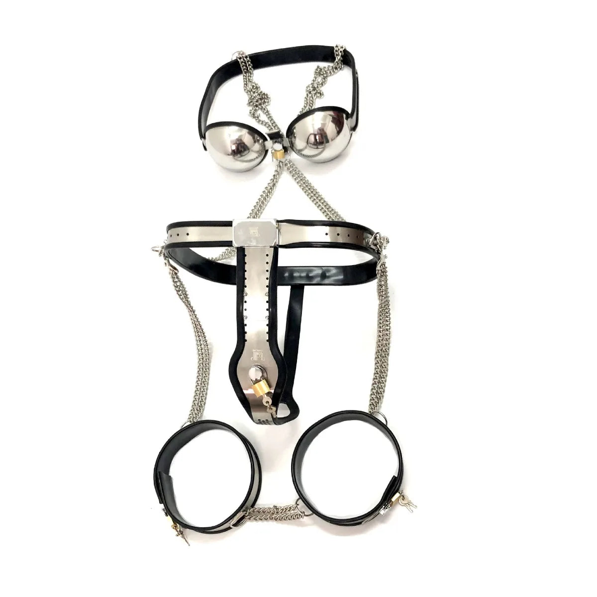 Stainless Steel Sexy Lingerie Set Women Chastity Belt BDSM Couple Loyalty Adult Fun Female Chastity Devices Lock Underwear