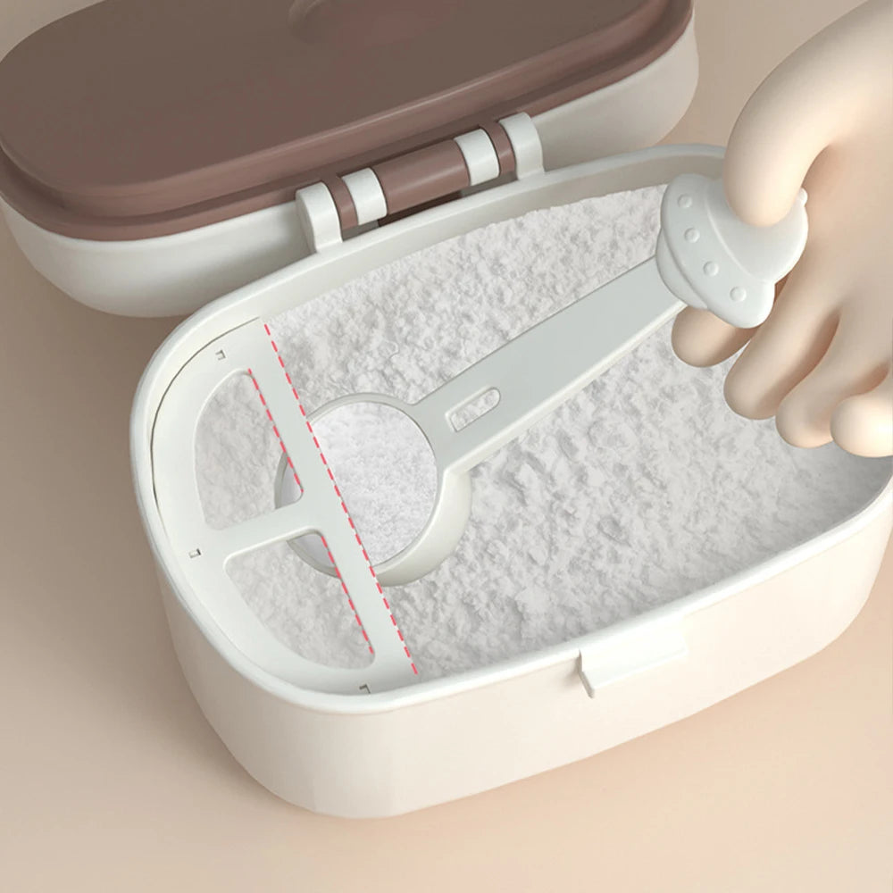 Baby Formula Dispenser Container Portable Milk Powder Storage Box with Carry Handle & Spoon for Outdoor Travel Activity