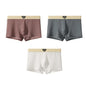 1/3PCS Men's Cool Ice Silk Boxers Shorts Summer Satin-like Solid Underpants Skin Friendly Breathable Mesh Crotch Male Underwear