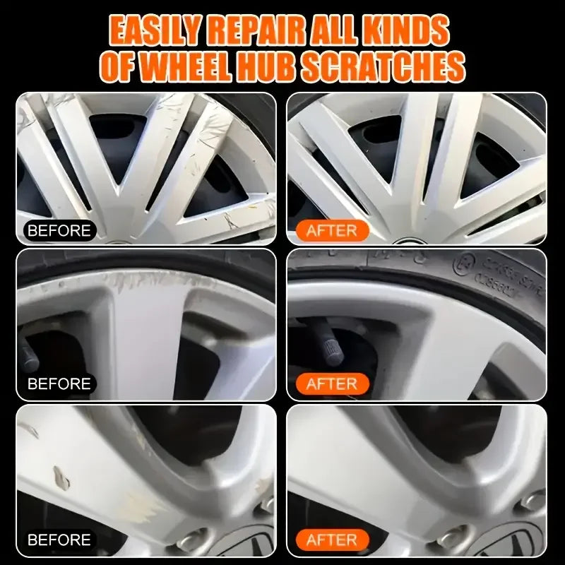Automobile Hub Scratch Repair Paste, Aluminum Alloy Wheel Rim Chrome Restoration Agent, Tire and Hub Scratch Restoration Paint