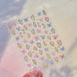 White Flower Petal Cherry Blossom Peach Blossom Falling Petal Floral Gradient 5D Self Adhesive Nail Art Sticker Manicure Decals