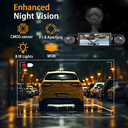 4 Channel Dash Cam 360° Car Video Recorder Black Box with Night Vision 24/7 Parking Monitor G-Sensor Loop Recording Auto Parts