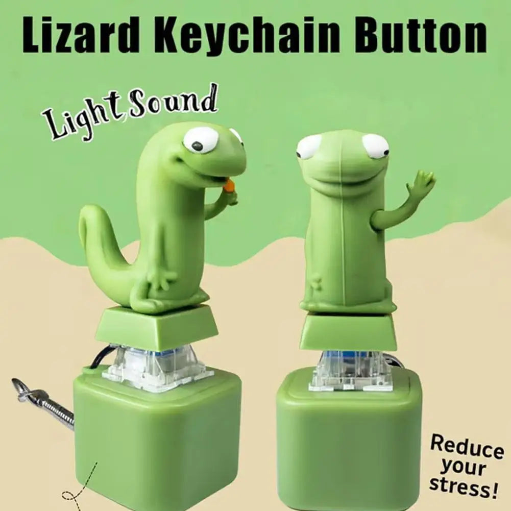 Luminous Sound Lizard Snake Rechargeable Decompression Button Emits Luminous Snake Keychain Press Decompression Sound Pendant