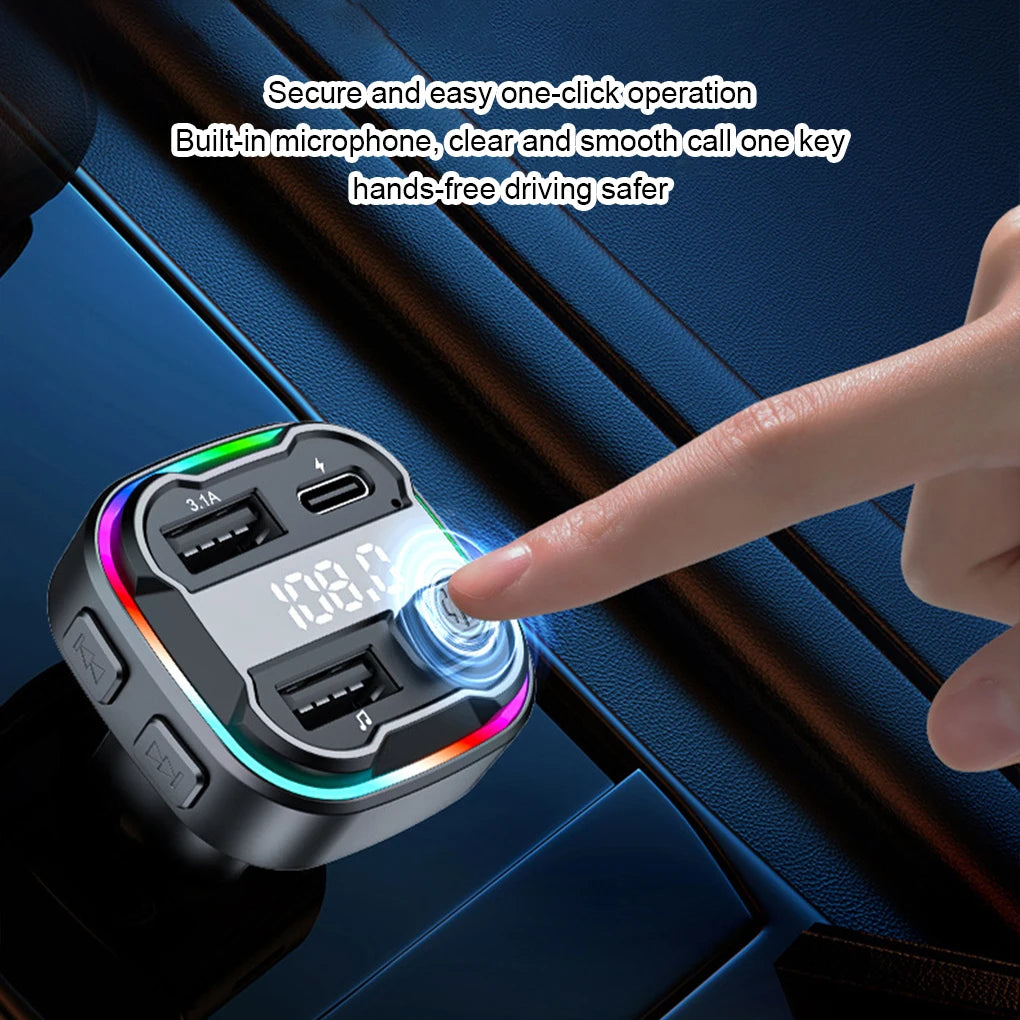 FM12B 1.44 Inch LCD Bluetooth Car MP3 Player Handsfree Wireless FM Transmitter Radio Adapter USB Car Charger Remote Control