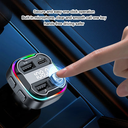 FM12B 1.44 Inch LCD Bluetooth Car MP3 Player Handsfree Wireless FM Transmitter Radio Adapter USB Car Charger Remote Control