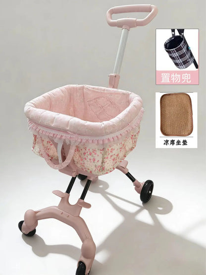 Compact Foldable Pet Cart Lightweight Shopping Cart Small Portable Go out Pet Carrier