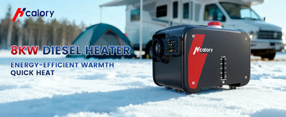 Hcalory HC1-H 8KW Diesel Air Heater 12V All in One Parking Heater with 1.5M Extension Cable Wire, Portable Diesel Heater with Auto Start Stop for Car Truck RV Camper Boat Indoor Outdoor Use