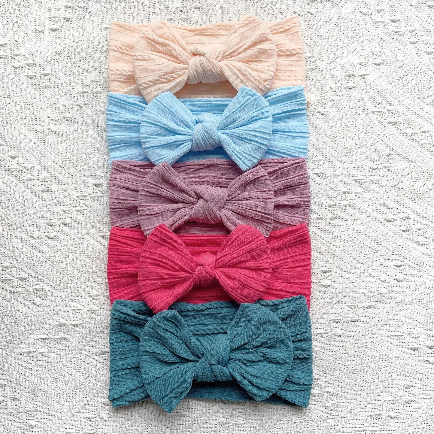 5 Cute Bow Baby Headbands Soft Elastic Hairbands for Girls Newborn Infant Head Scarves Baby Hair Accessories