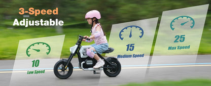 RCB KIDS Kids Electric Motorcycle R9, 200W 24V Rechargeable Ride On Toy, 3 Speed Adjustable, Bluetooth Music LED Light, Max Load 80kg, Outdoor Racing Toy for Children 6+