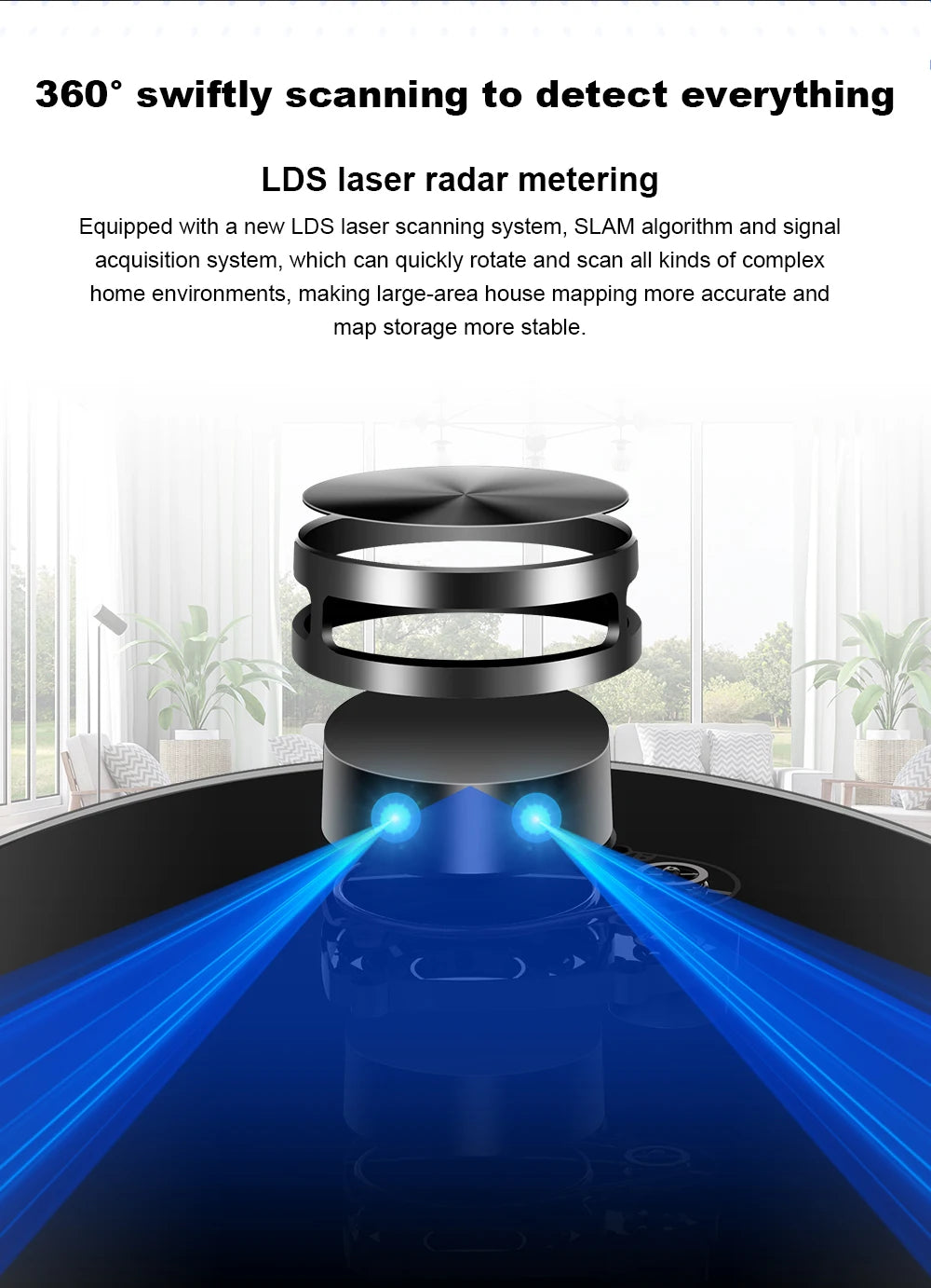 Robot Vacuum Cleaner Liectroux/LILIN X6,Laser System,Multiple-Floor Maps,Restricted Area Setting for Home Carpet Cleaning