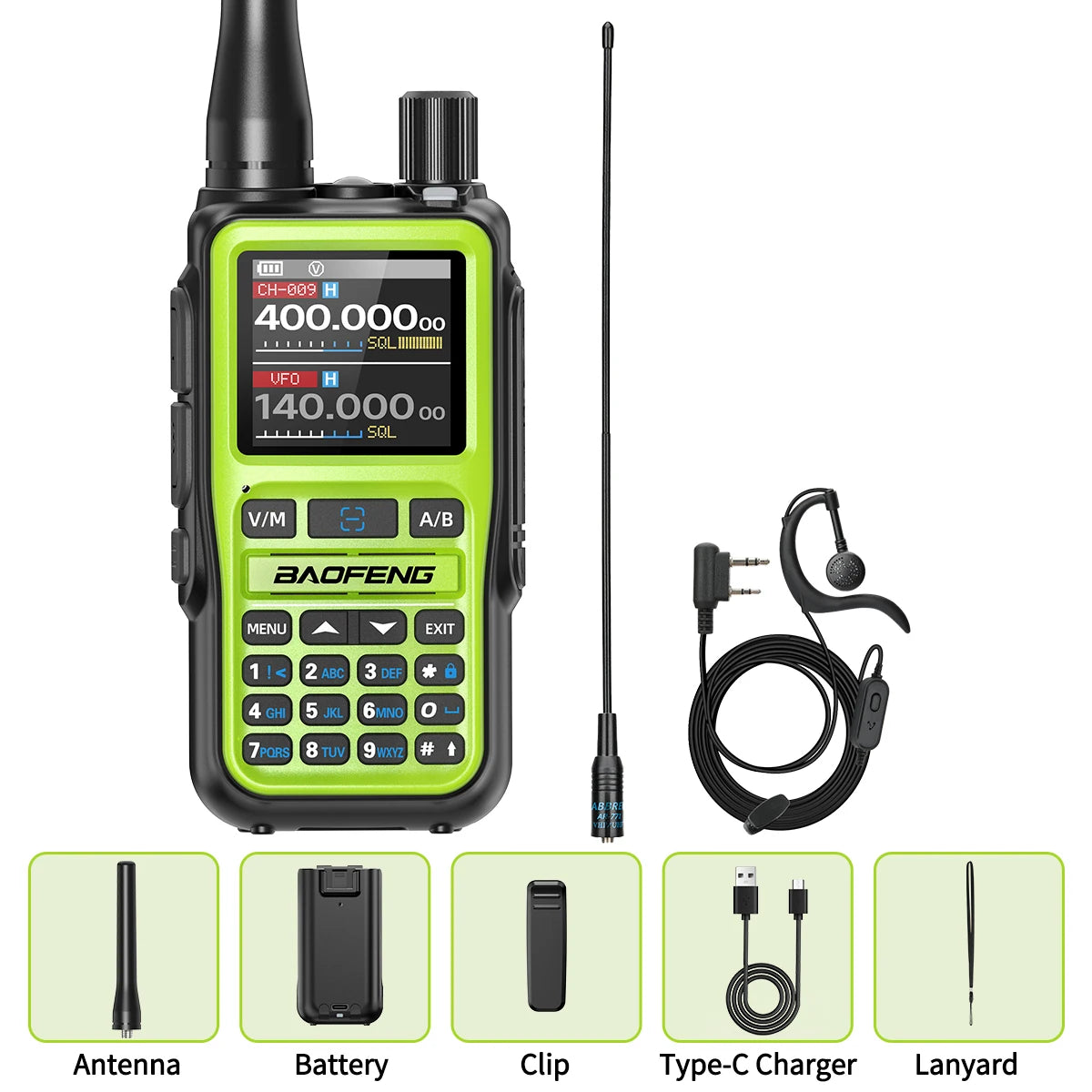 BAOFENG UV-5R Mini Walkie Talkie Air Band Bluetooth Programming Wireless Copy Frequency 999CH Full Band Long Range Two Way Radio