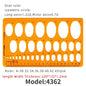 Geometric Drawing Template Set With Measuring Ruler - Yellow Transparent Plastic Tools+Bonus PE Zipper Bag - For Architecture
