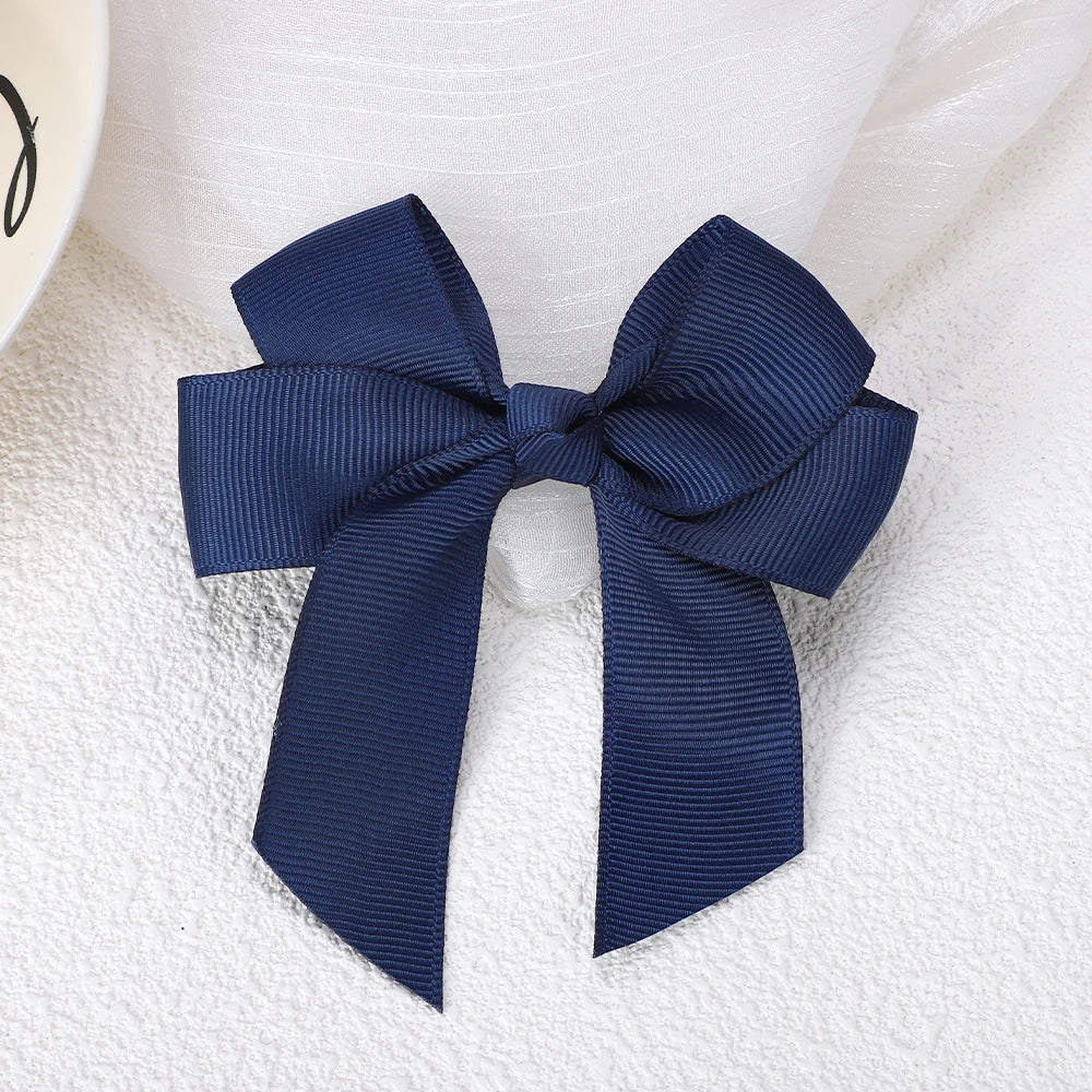 1pcs 3.6'' Solid Color Bowknot Hair Clips For Baby Girls Classic Bows Hairpins Cute Barrettes Headwear Kids Hair Accessories