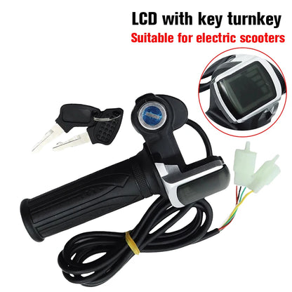 24V/36V/48V Electric Bike Twist Grip Throttle with LCD Battery Display Electric Bicycle Throttle Grip with Power Indicator