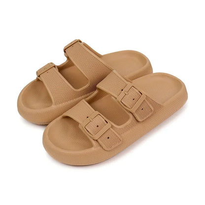 Women Summer Sandals Bathroom Home Slippers Outdoor Beach Slides Cloud Casual Soft Flip Flops Non Slip Men Male House New 2025