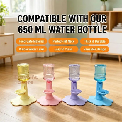 Automatic Cat Dog Water Dispenser No Electricity No Filter Adjustable Height Gravity Pet Water Fountain for Cats and Small Dogs
