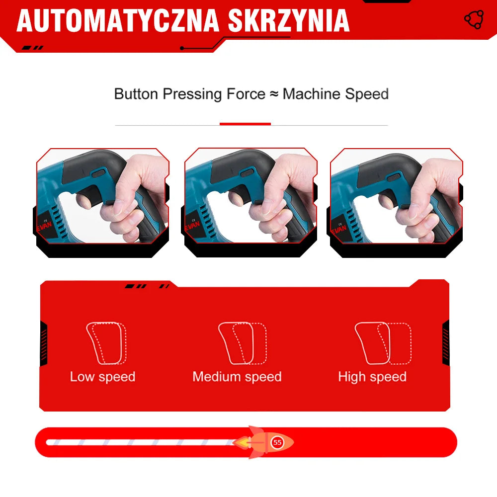 ONEVAN 3000W 10000SPM Cordless Electric Reciprocating Saw Wood Metal Pipe Cutting Electric Saw Chainsaw For Makita 18v Battery