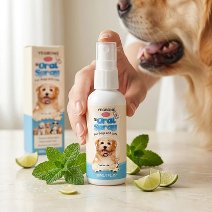 Pet Oral Spray Removing Dental Plaque Eliminating Odors Freshen Breath Soothing Gums Mild Formula No-Brush Pet Dental Care Agent