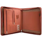 AAY-Vegan Leather Folder Zippered Closure Portfolio for Business IPad/Table and Card Interview Resume Binder