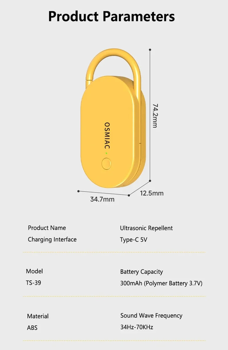 Car Ultrasonic Repeller Rechargeable Mosquito Mouse Rat Deterrent Anti Pest Control Lock Head For Home Vehicle Camping Hot New
