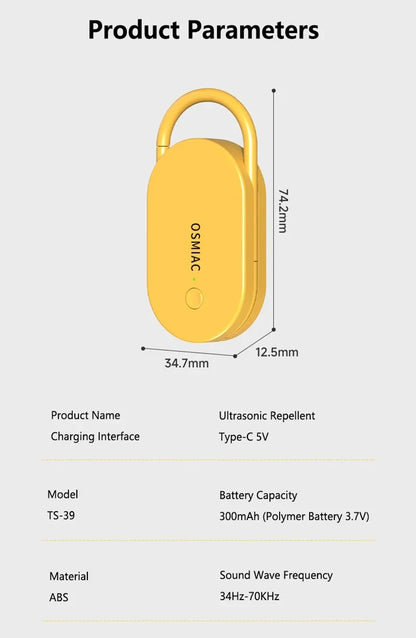 Car Ultrasonic Repeller Rechargeable Mosquito Mouse Rat Deterrent Anti Pest Control Lock Head For Home Vehicle Camping Hot New