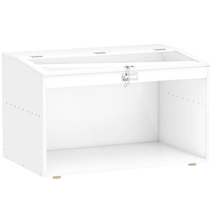 White hamster cage 80x50x50 cm plastic with a hinged lid & acrylic window for small animals