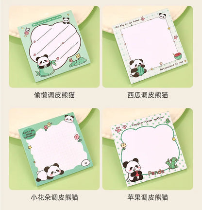200sheets Panda Memo Pads Cute Animal Note Pads No Adhesive for Students Aesthetic Office School Supplies Bulk Notebook Labels