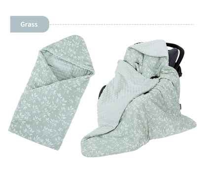 Newborn Baby Blanket In Baby Car Seat Basket 0-3 Months Swaddle Wrap With Windproof Hooded For Outside Travel Boys Girls