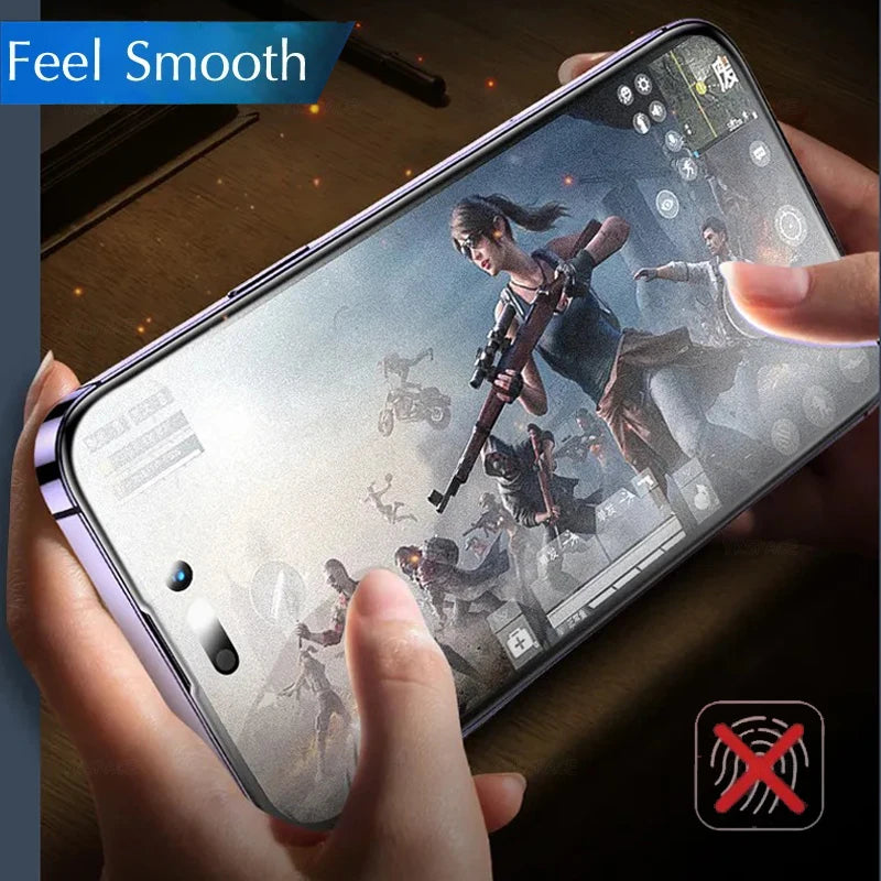 1-3Pcs Anti Fingerprint Frosted Matte Screen Protector for iPhone X XS 11 12 13 Mini 14 15 16 17 Air Pro Max Plus Tempered Glass