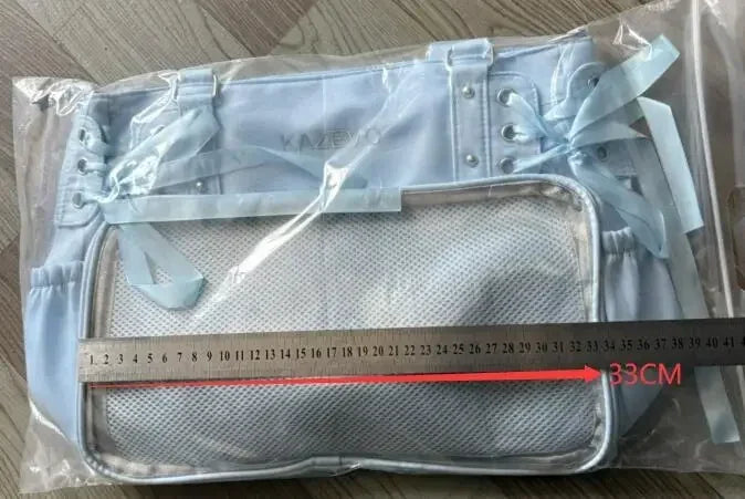 College Style Crossbody Bag with Ribbon Large Capacity for Class Book Carrying Mailman Bag Girls Bow JK Shoulder Ita Bag Handbag