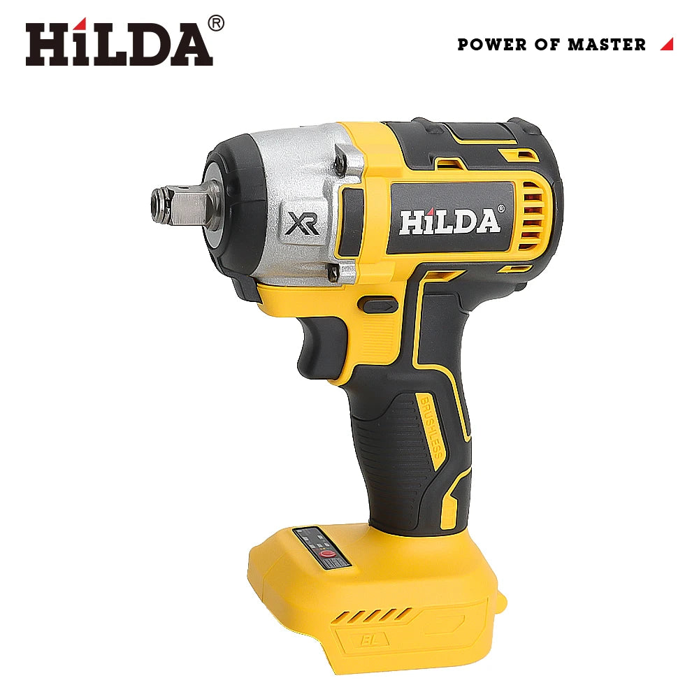 HILDA 1/2" Brushless Impact Wrench 1200N.m High Torque Electric Wrench Power Tool for Scaffolding Tire Repair For Makita Battery