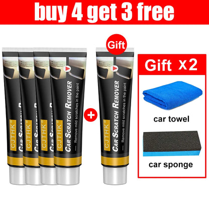 Car Scratch Remover Polishing Paste With Sponge Paint Care Restore Damaged Surface Smooth Finish For Auto Gloss