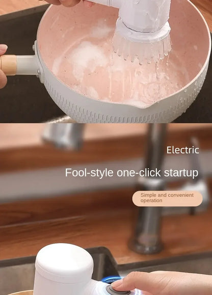 Wireless Electric Spin Scrubber Power Cleaning Brush For Kitchen Bathroom Car Tiles Multi Function Portable Scrub Tool