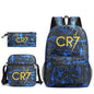 3pcs Simple Lightweight Backpacks CR7 Sports Casual Travel Outdoor Backpacks Teens Laptop Mochilas sac a dos