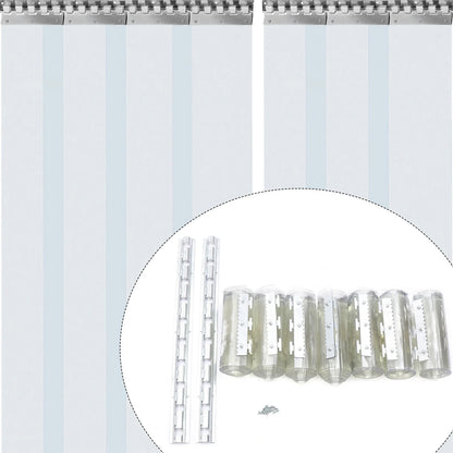 7X PVC Strip Curtain Plastic Soft Freezer Room Door Curtain Kit Hanging 18cm X2m Air-Conditioning Heat Insulation
