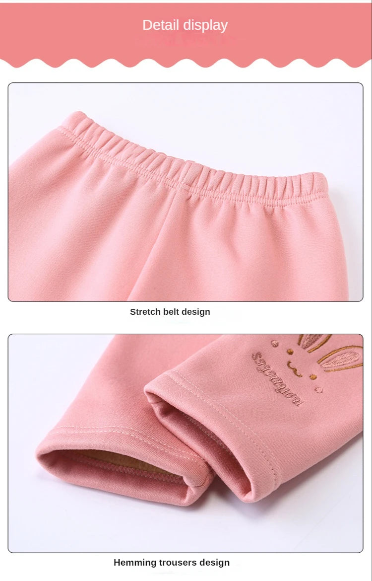 Autumn Winter Children Girl's Legging Thicken Warm Kids Girl Warm Plush Legging Trousers Elastic Waist Leggings Kids Pants