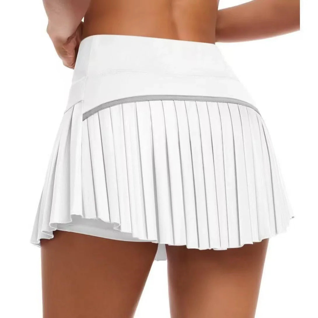 Fashion New Summer Sports Shorts Women Pleated Mini Skirt Anti Glare Short Skirt Running Outdoor Fitness Breathable Tennis Skirt