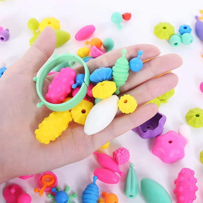 188-608pcs Pop Beads Children Girls Princess Jewelry Making Kit Creative Necklace Bracelet Rings DIY Ideal Christmas Birthday Gi