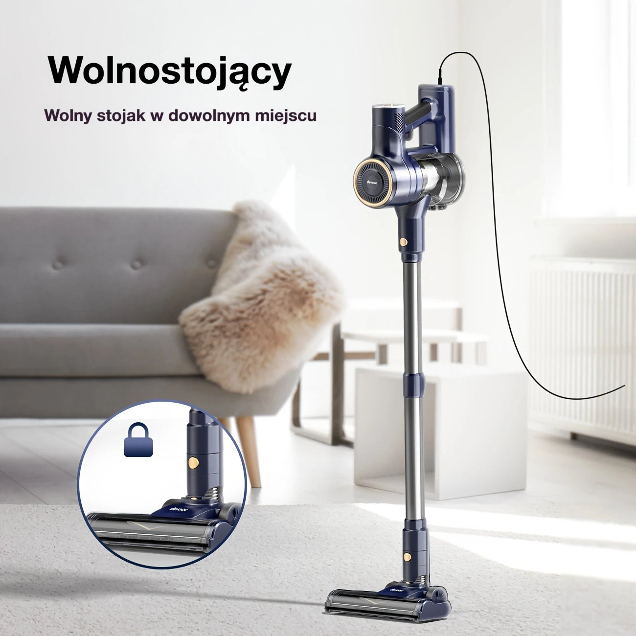 Vastorm 3-in-1 Corded Vacuum Cleaner 600W Powerful Upgraded Motor Free-Stand Lightweight Stick Handheld Vacuum for Carpet Pet Hair