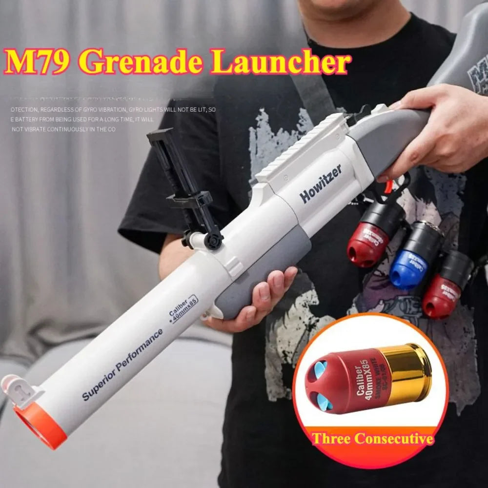 M79 Shell Ejecting Soft Bullet Toy Gun for Outdoor Shooting CS Game Manual Loading Launchers Toys Christmas Gift for Adult