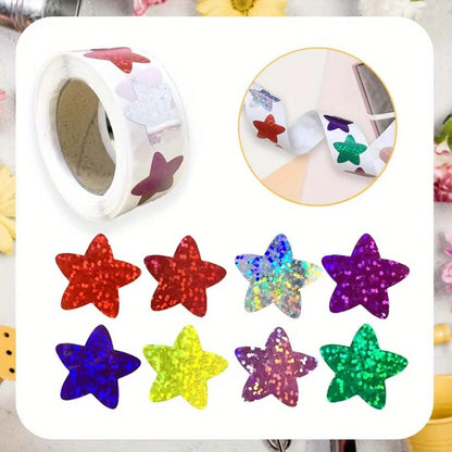 Colorful Star Stickers for Kids Reward School Classroom Adhesive Holographic Star Stickers for Teachers DIY Craft