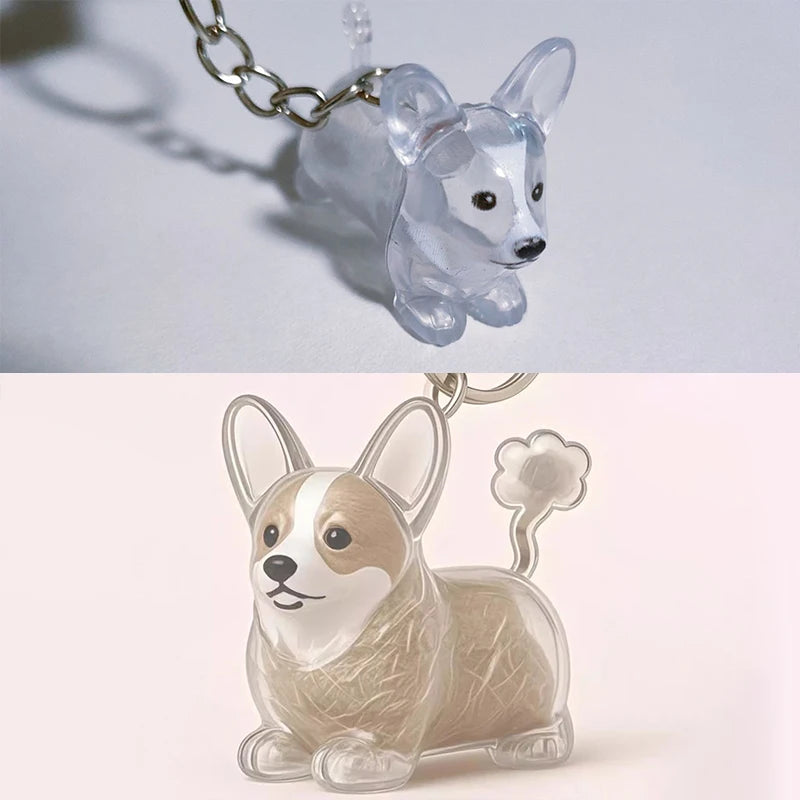 (HB05)Clear Puppy Hair Memorial Keepsake Capsule Pet Dog Fur Container DIY Pendant Keychain Decor Pet Lovers Home Display Gifts