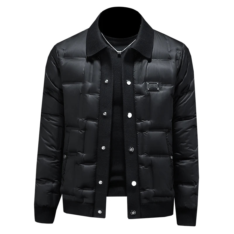 Minglu Autumn Winter Single Breasted Men's Jackets High Quality Solid Color White Duck Down Casual Down Male Coats Plus Size 5XL