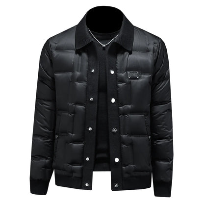 Minglu Autumn Winter Single Breasted Men's Jackets High Quality Solid Color White Duck Down Casual Down Male Coats Plus Size 5XL