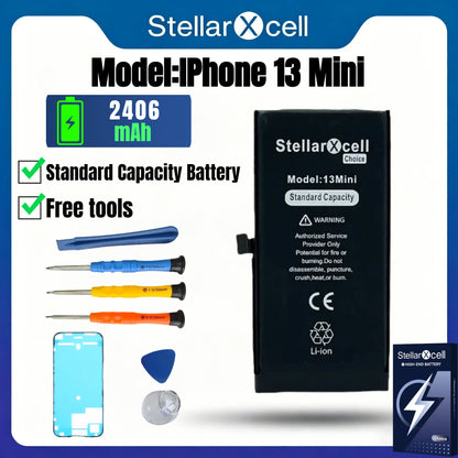 StellarXcell Choice Battery for iPhone 11 12 13 14 15 Mini Plus Pro Promax Original Capacity Replacement Bateria High Quality