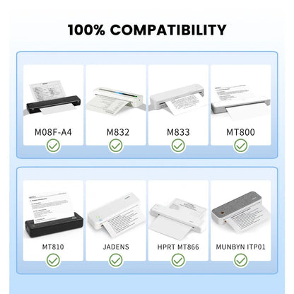 10/20 Rolls A4 Quick-Dry Thermal Paper - Thicker & Brighter Paper for Portable Printers, Glossy Finish for Crystal-Clear Font