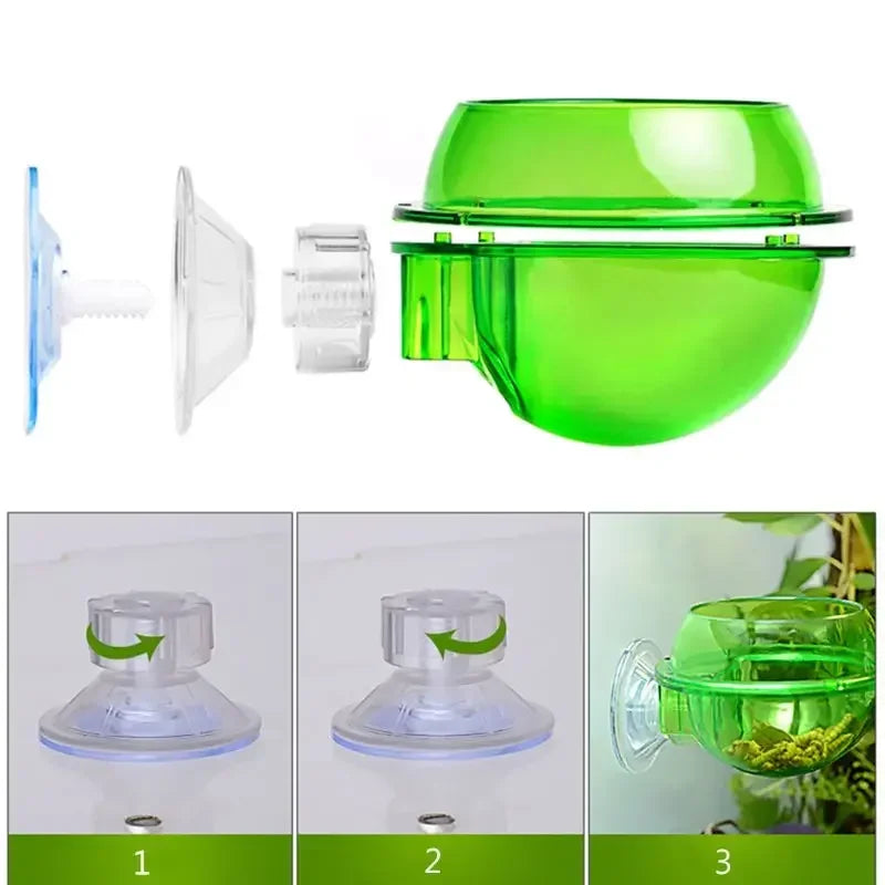 Reptile Pet Feeding Bowl Clear Anti-escape Pet Bowl Insect Worm Food Container Water Bowl for Lizard Gecko Chameleon Reptile Pet